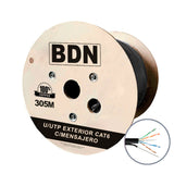 Cable UTP Cat6 Exterior BDN Con Mensajero 305 Metros 100% Cobre - BDN-6EX100CCM