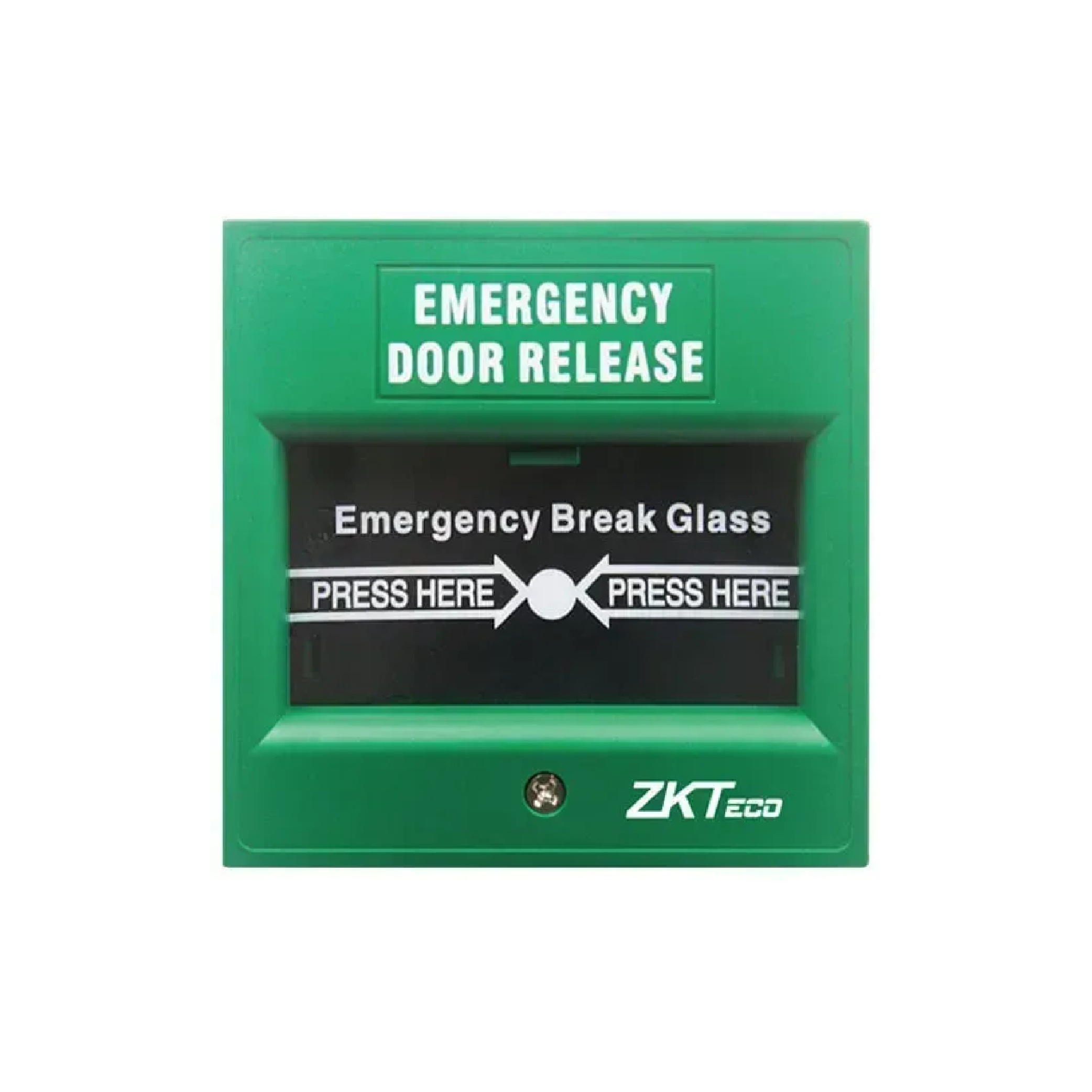 Pulsador de Salida de Emergencia "Rompa el Cristal" Verde ZK - ZKABK900A-G
